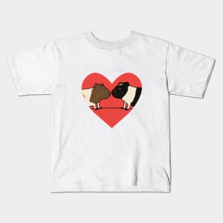 Two Guinea Pig Faces in Red Heart Kids T-Shirt